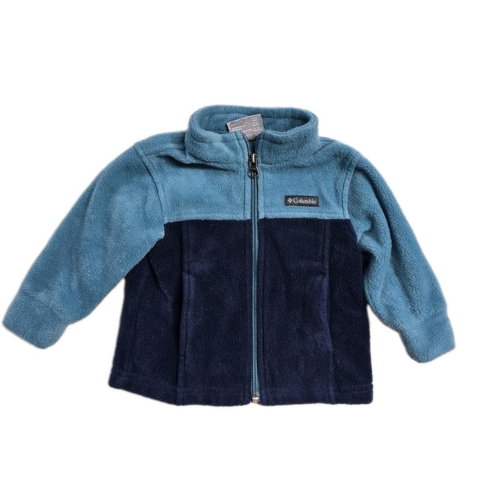 Columbia Boys Fleece Jacket Colorblock 6-12 Months Blue Zip Up